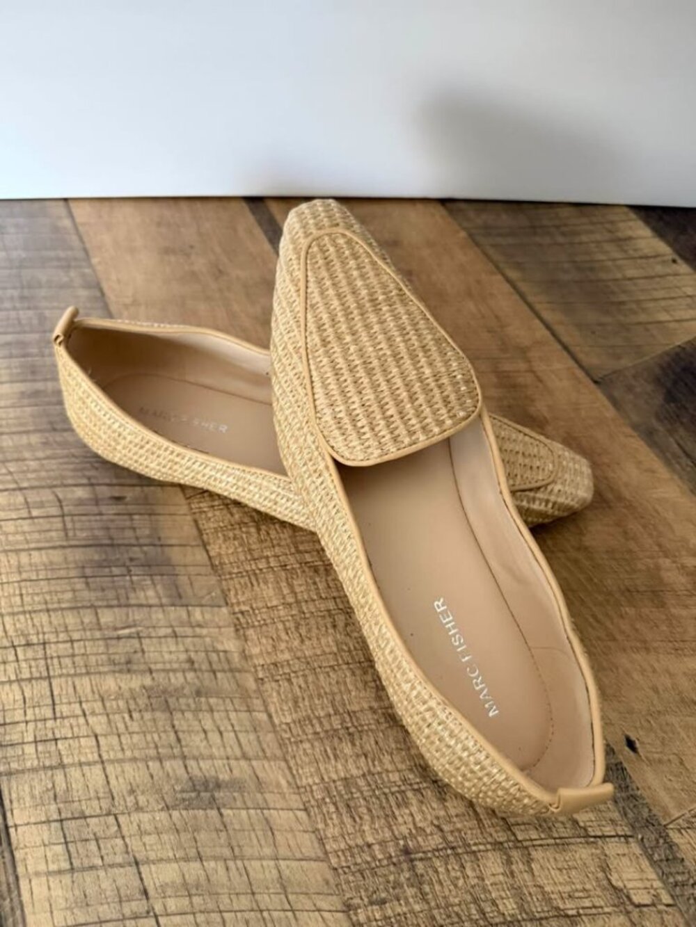 Marc Fisher Woven Raffia Loafers -8.5